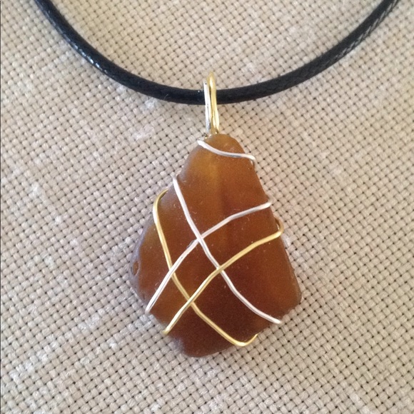 17 Pack Pendants Sea Glass Vintage Glass Wire Wrapped Hand Crafted - Picture 6 of 12